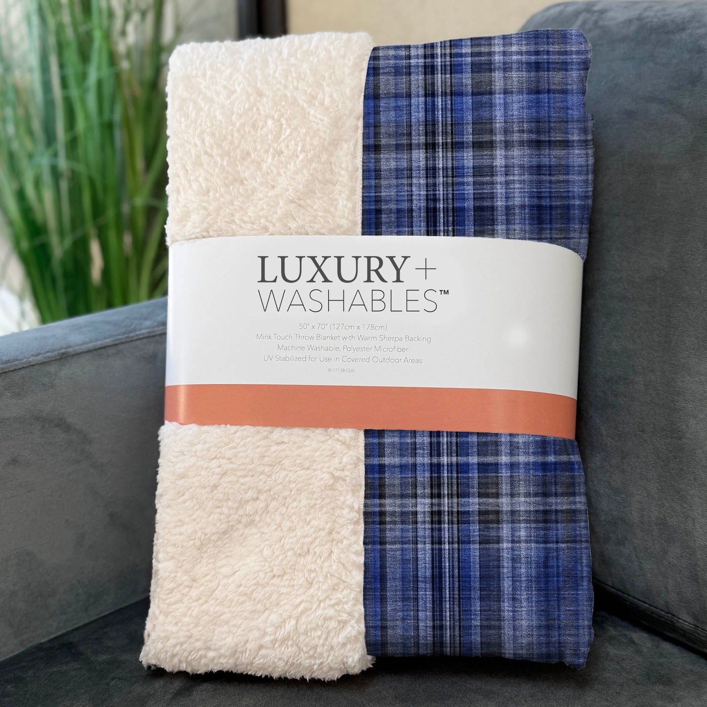 Addison Rugs Plaid Blue Washable Indoor-Outdoor Rug