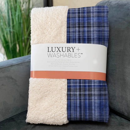 Addison Rugs Plaid Blue Washable Indoor-Outdoor Rug