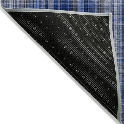 Addison Rugs Plaid Blue Washable Indoor-Outdoor Rug