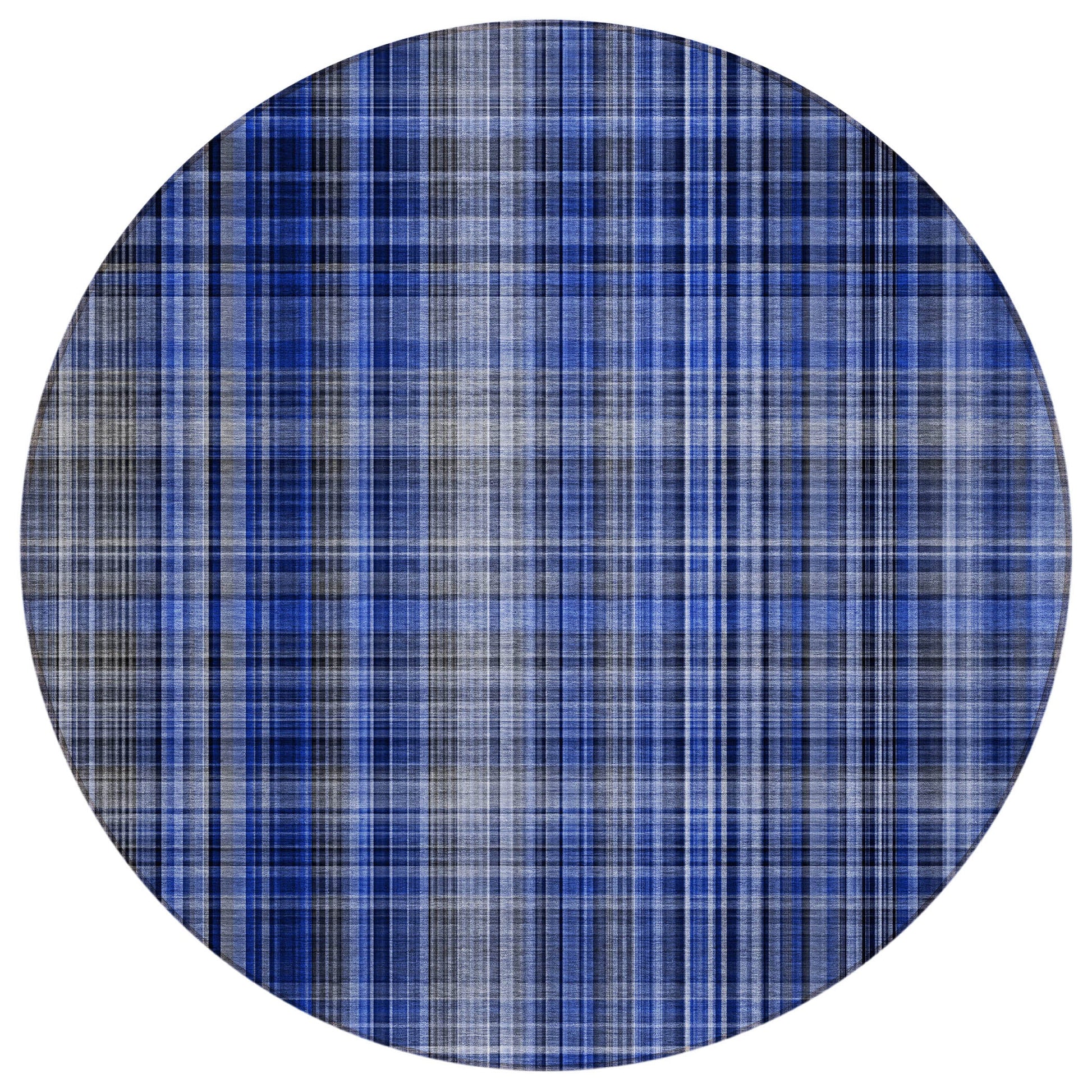 Addison Rugs Plaid Blue Washable Indoor-Outdoor Rug