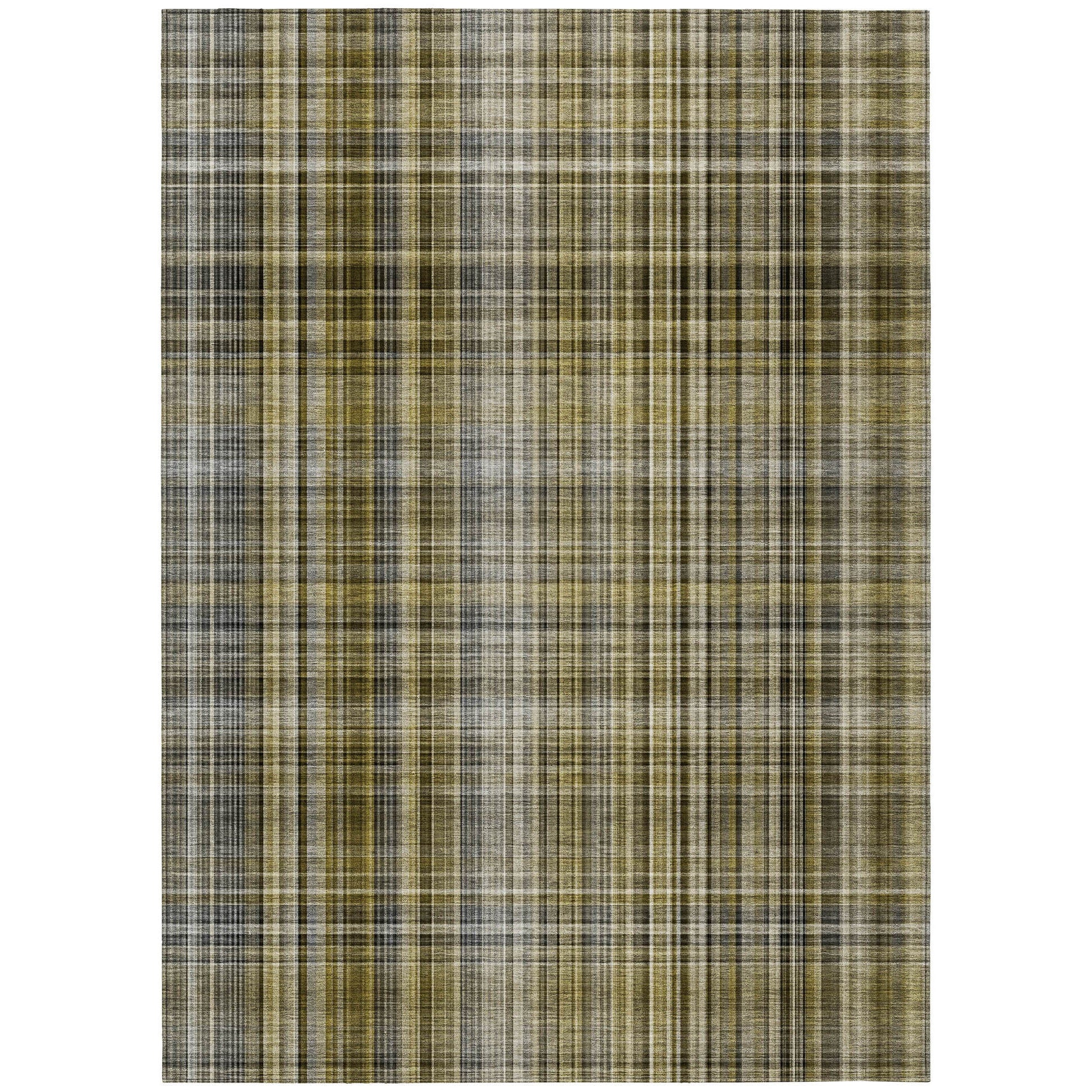 Addison Rugs Plaid Brown Washable Indoor-Outdoor Rug