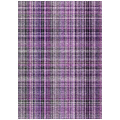 Addison Rugs Plaid Purple Washable Indoor-Outdoor Rug