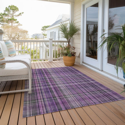 Addison Rugs Plaid Purple Washable Indoor-Outdoor Rug