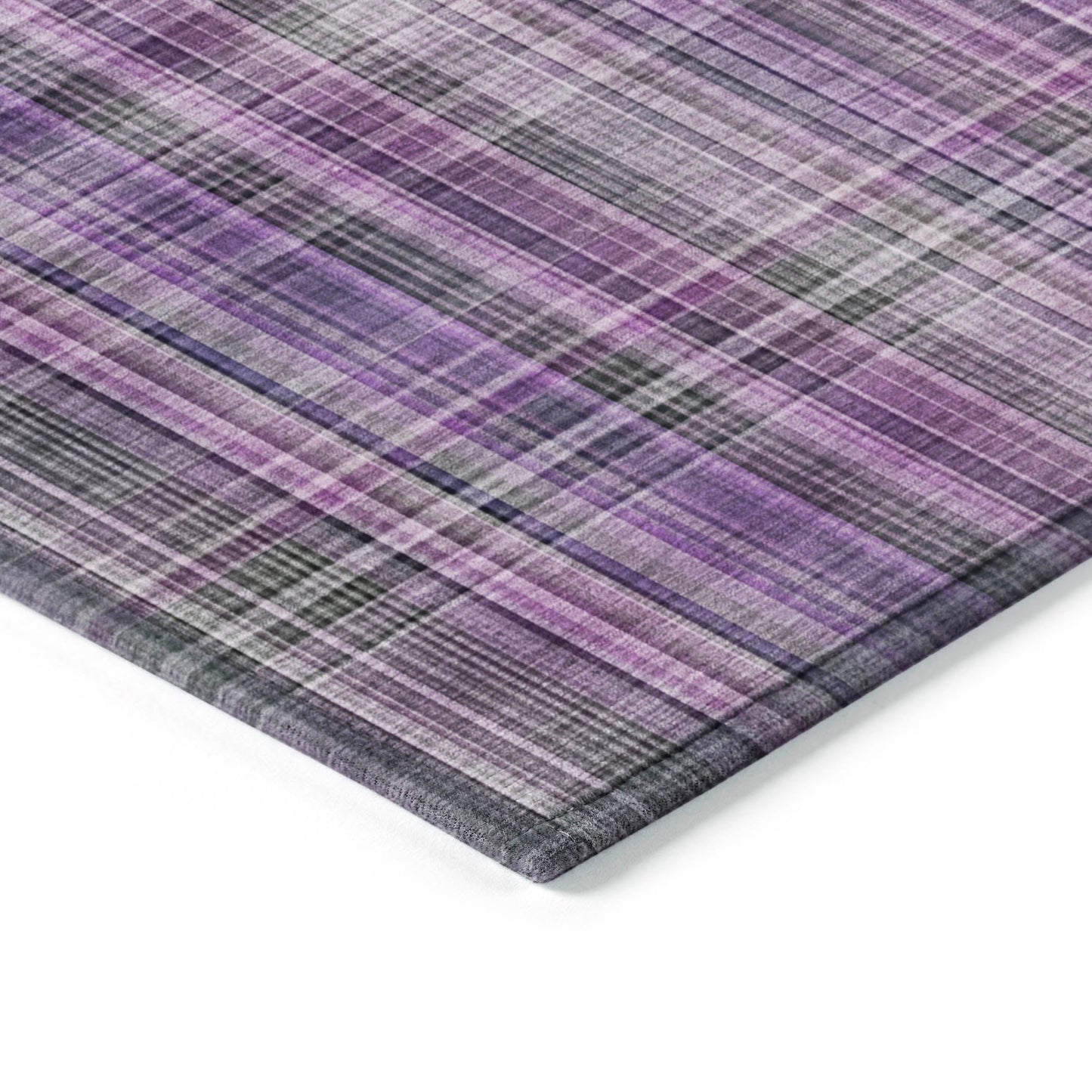 Addison Rugs Plaid Purple Washable Indoor-Outdoor Rug