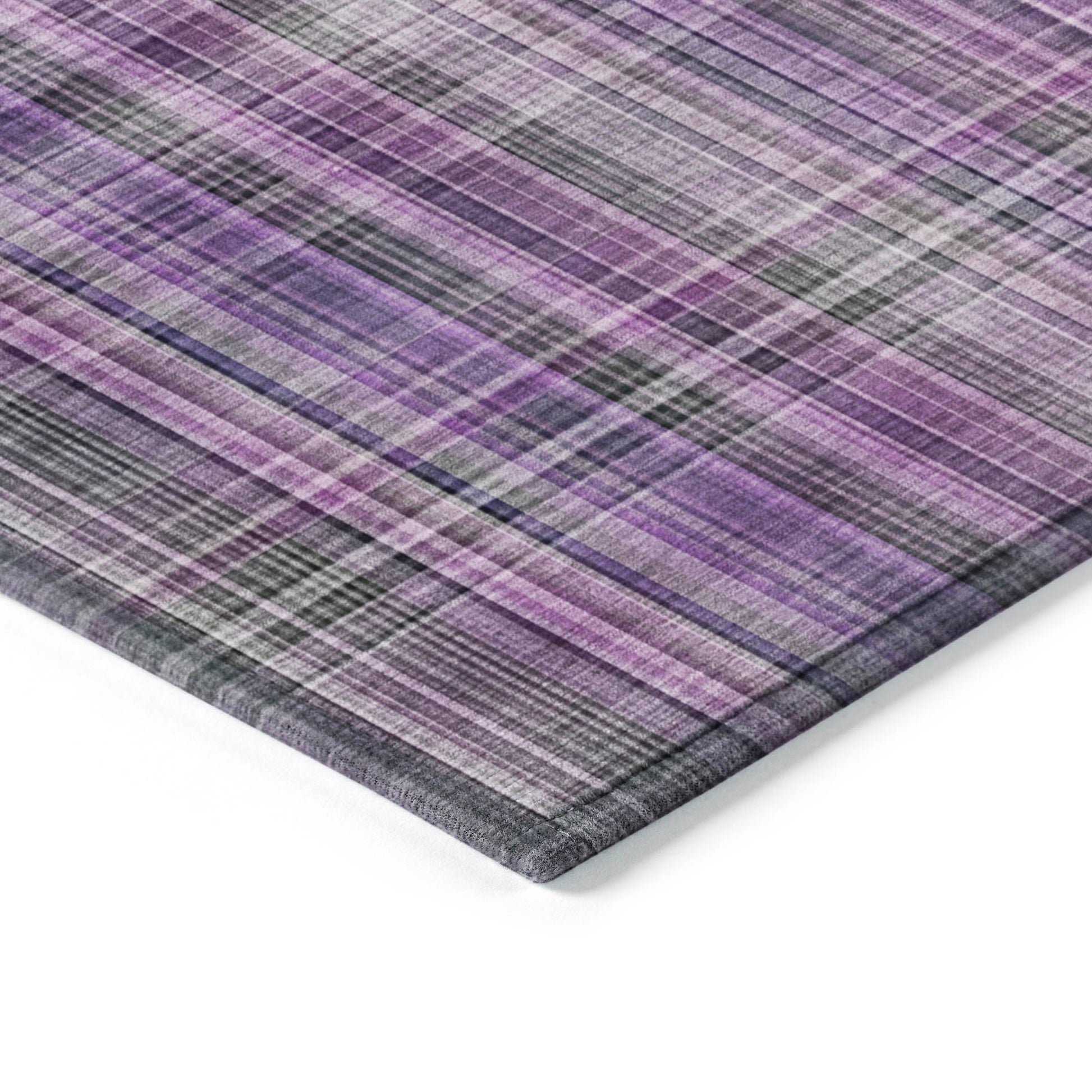 Addison Rugs Plaid Purple Washable Indoor-Outdoor Rug