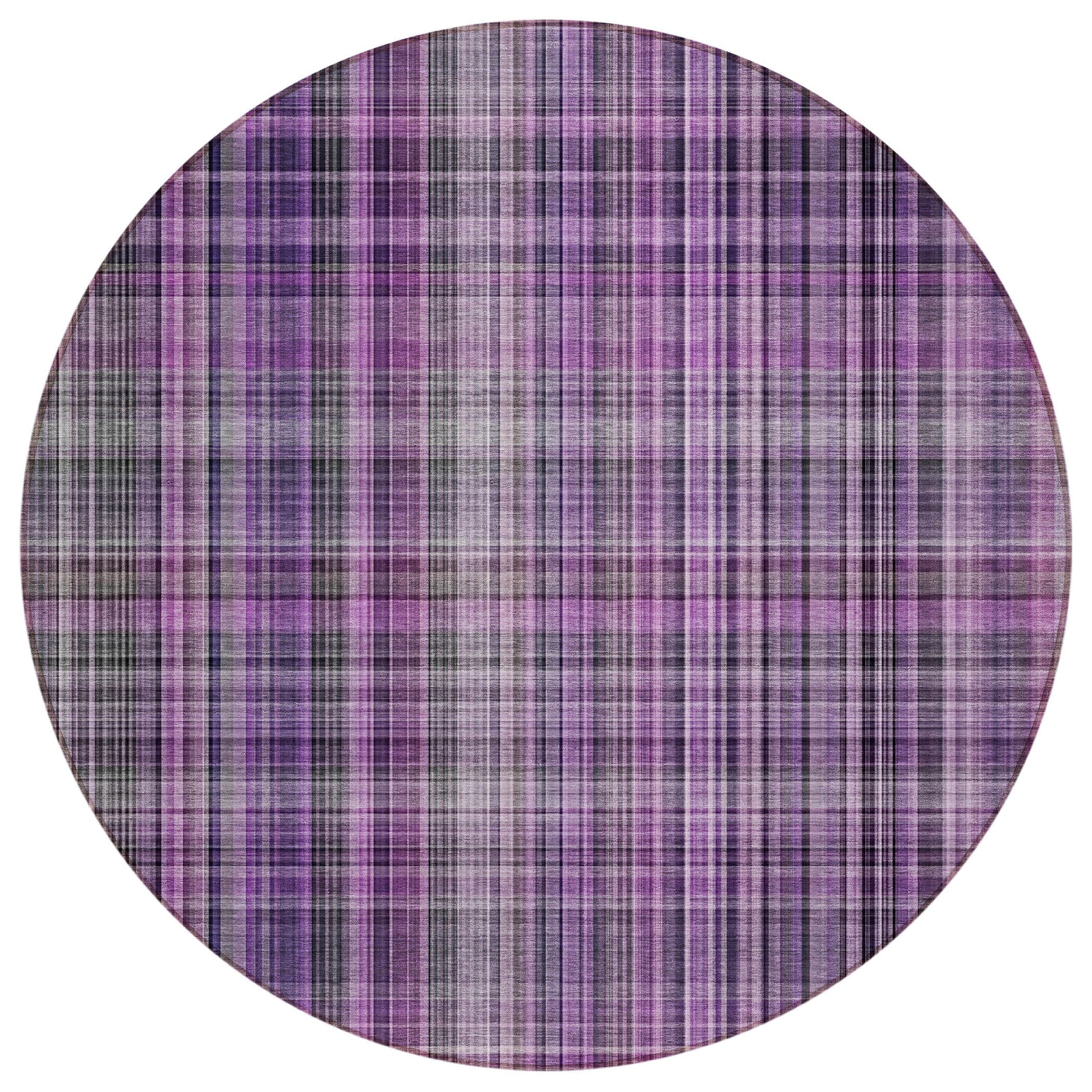 Addison Rugs Plaid Purple Washable Indoor-Outdoor Rug