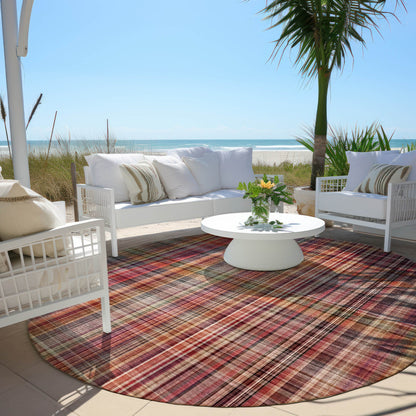 Addison Rugs Plaid Red Washable Indoor-Outdoor Rug