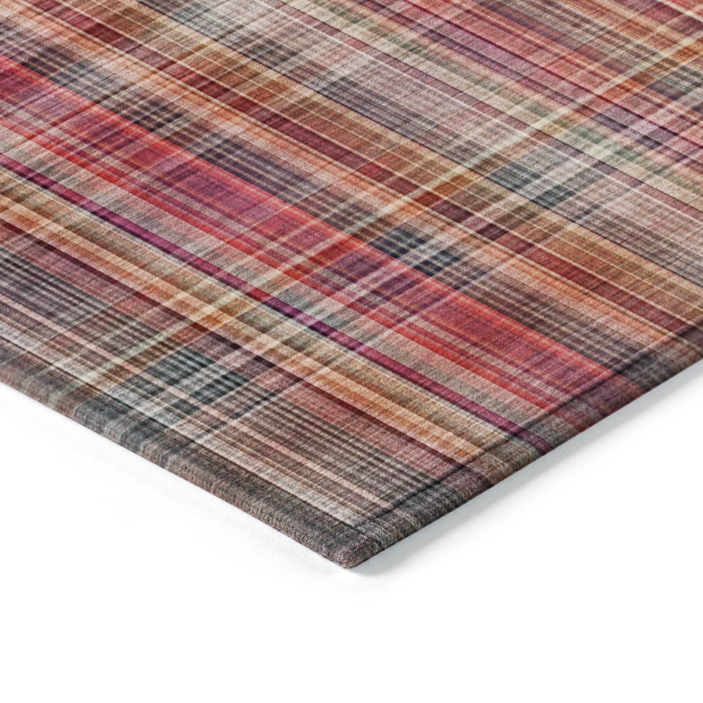 Addison Rugs Plaid Red Washable Indoor-Outdoor Rug