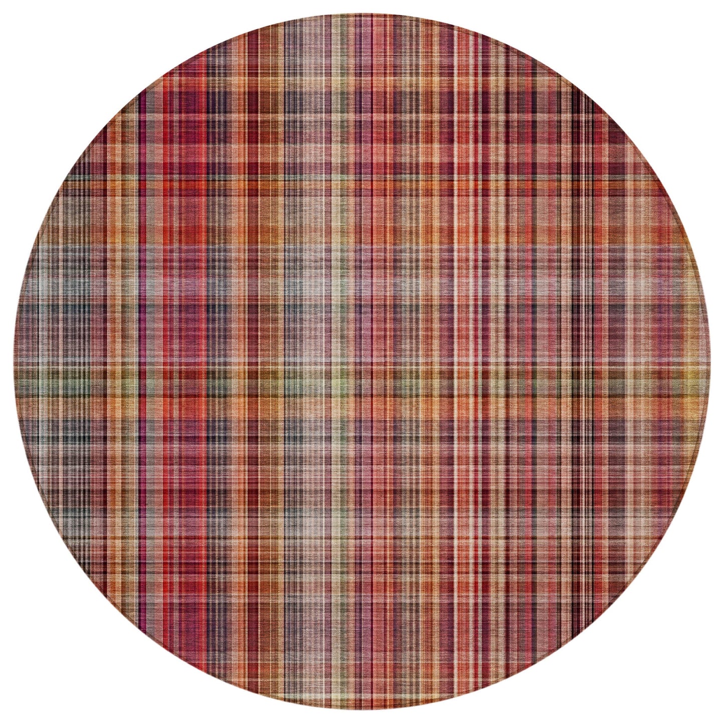 Addison Rugs Plaid Red Washable Indoor-Outdoor Rug