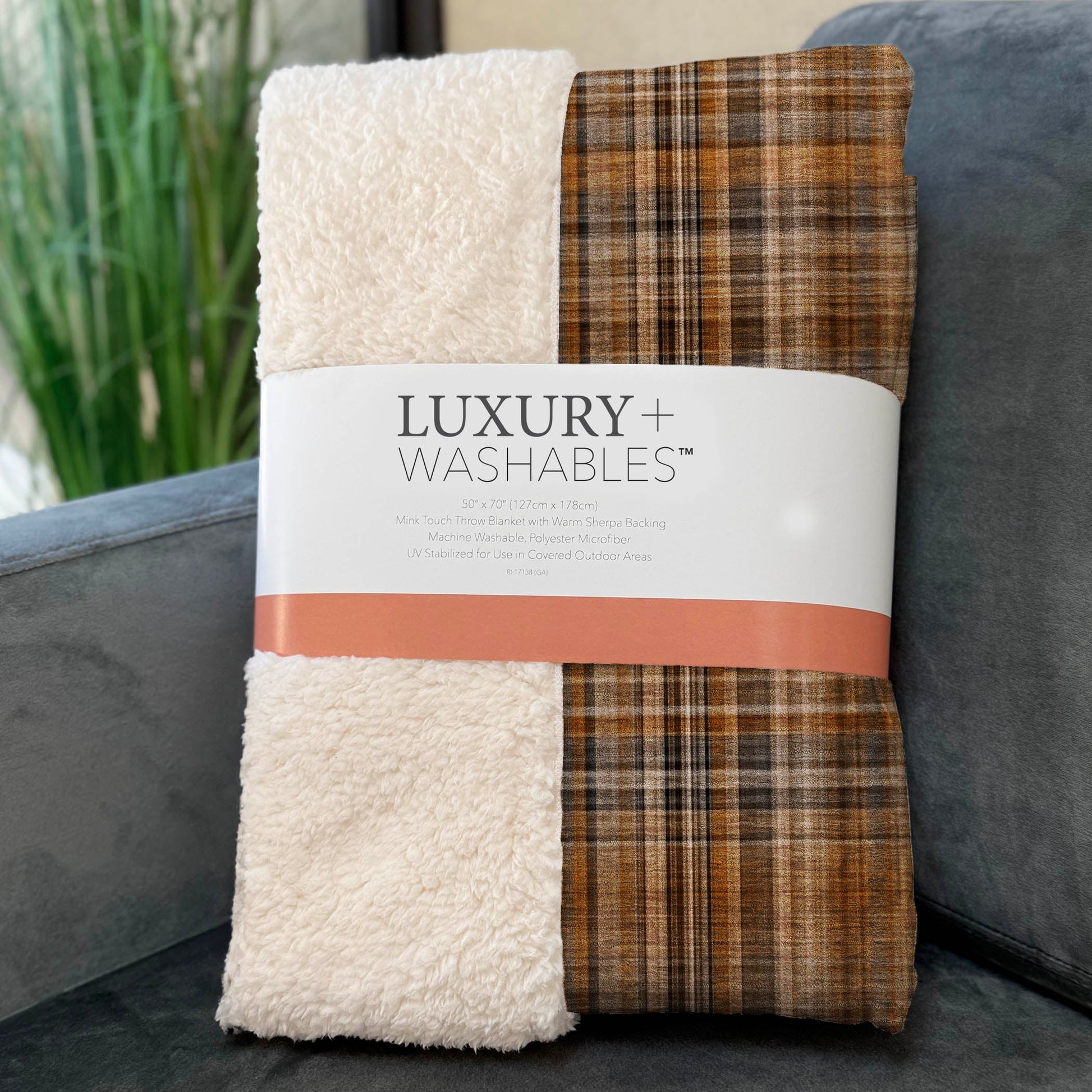 Addison Rugs Plaid Terracotta Washable Indoor-Outdoor Rug