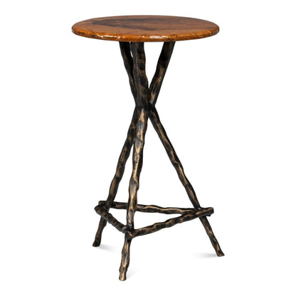 Sarreid Planter's Aluminum Base Round Side Table