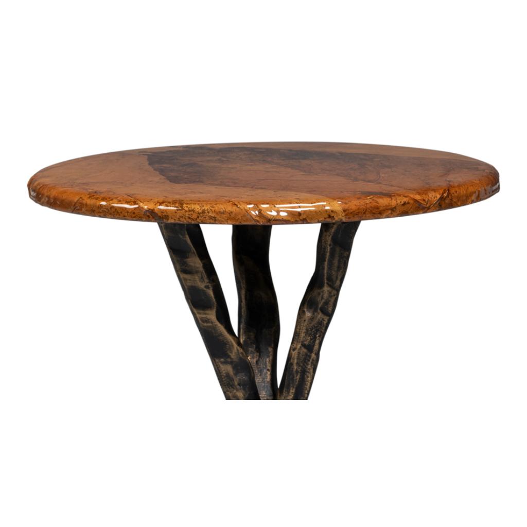 Sarreid Planter's Aluminum Base Round Side Table