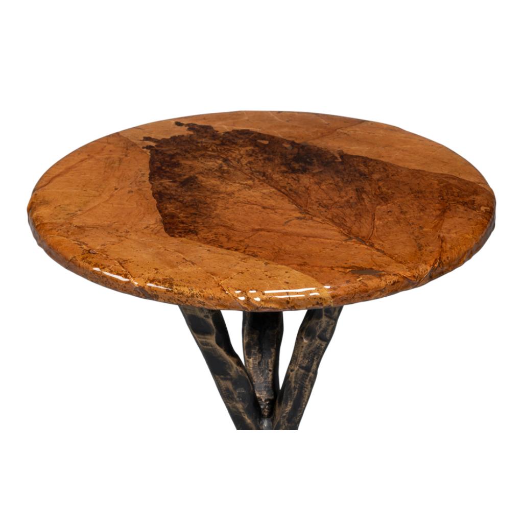 Sarreid Planter's Aluminum Base Round Side Table