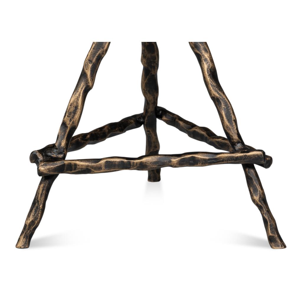 Sarreid Planter's Aluminum Base Round Side Table