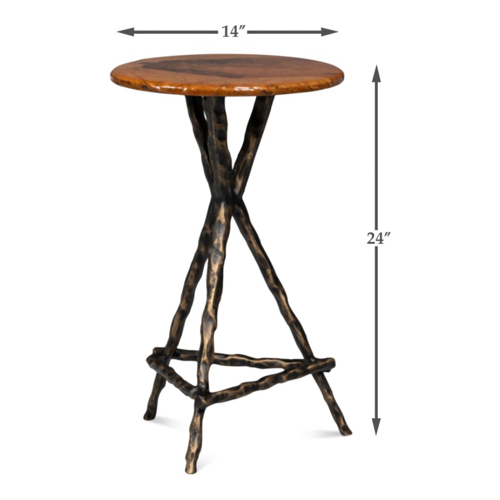 Sarreid Planter's Aluminum Base Round Side Table