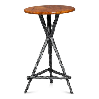 Sarreid Planter's Aluminum Base Round Side Table