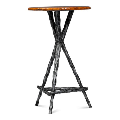 Sarreid Planter's Aluminum Base Round Side Table