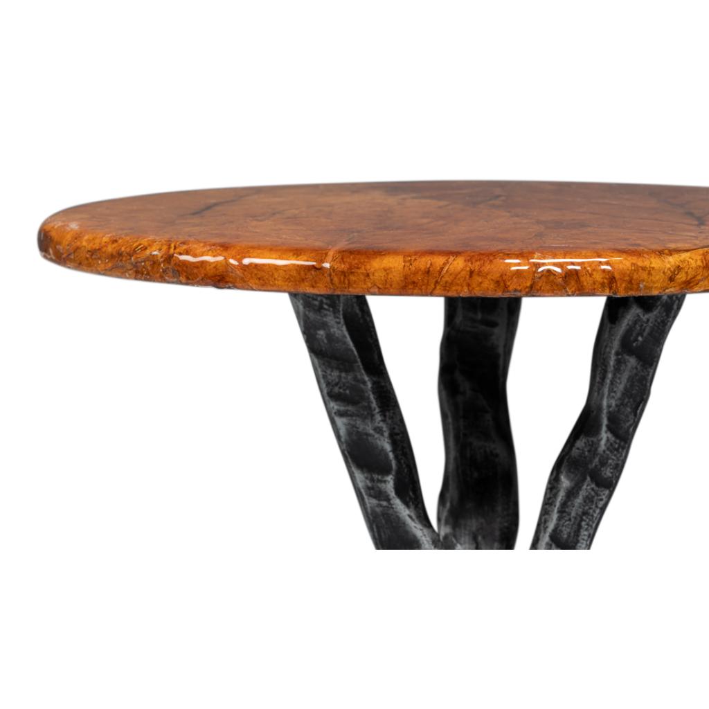 Sarreid Planter's Aluminum Base Round Side Table