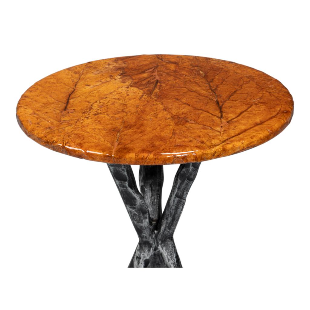 Sarreid Planter's Aluminum Base Round Side Table