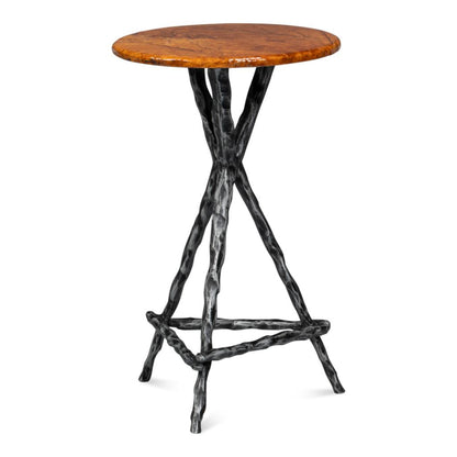 Sarreid Planter's Aluminum Base Round Side Table