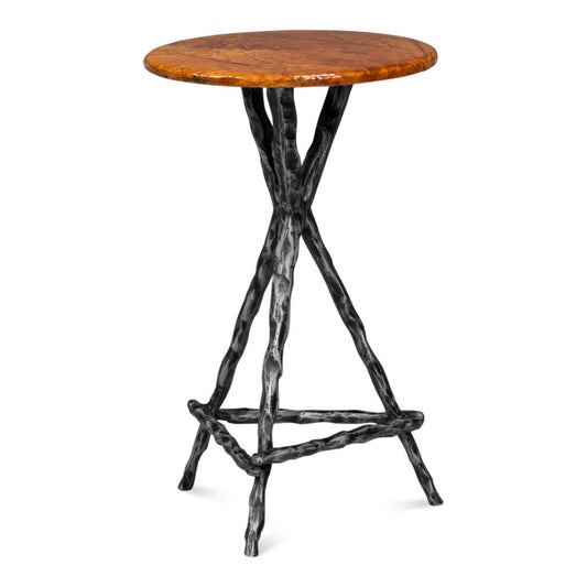 Sarreid Planter's Aluminum Base Round Side Table