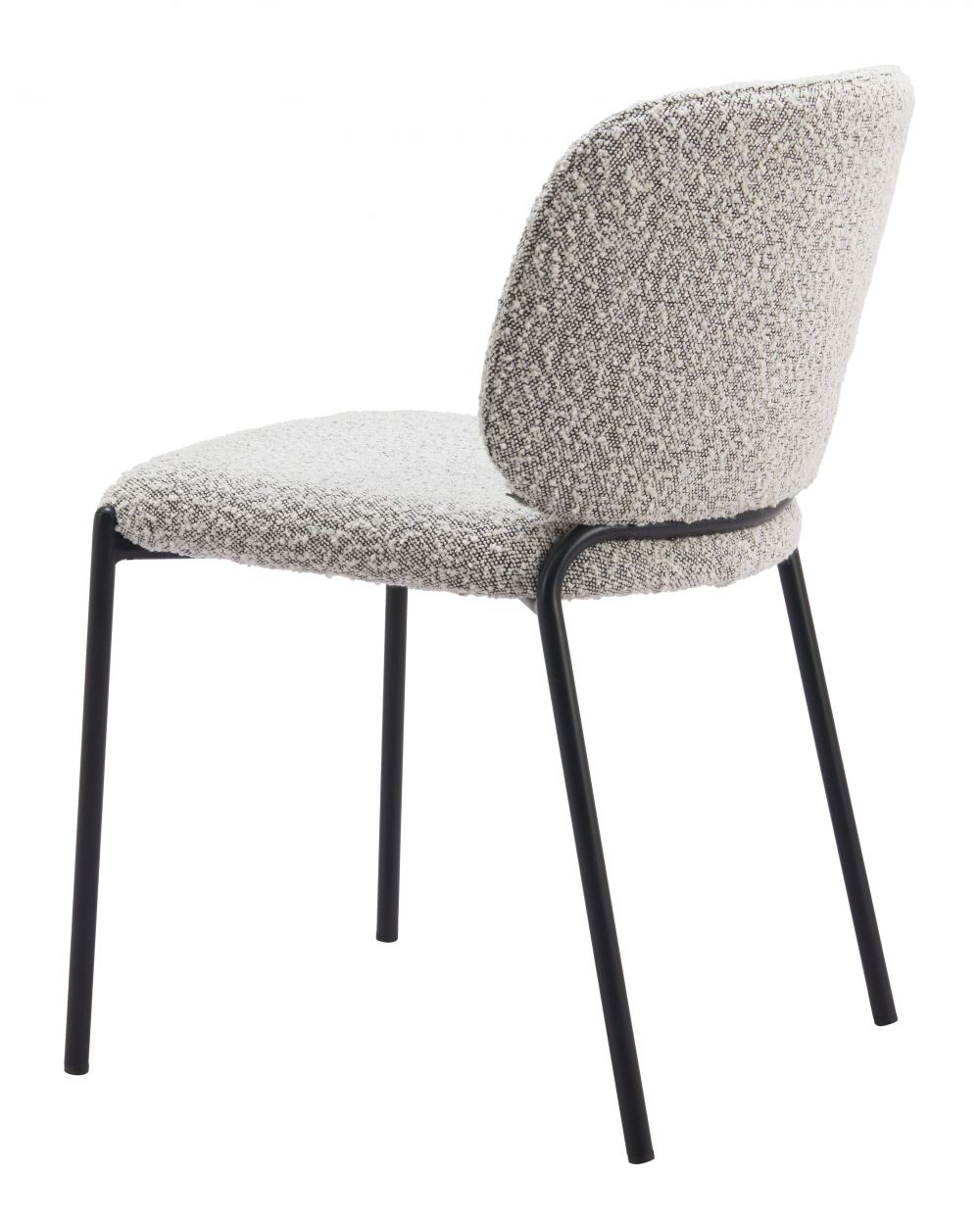 Zuo Modern Plat Grey Textured Fabric Dining Chair 2PC