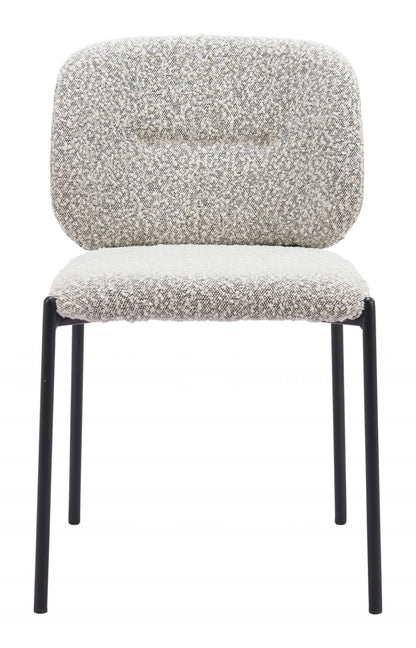 Zuo Modern Plat Grey Textured Fabric Dining Chair 2PC
