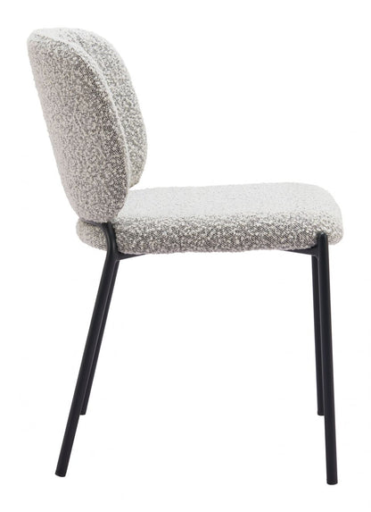 Zuo Modern Plat Grey Textured Fabric Dining Chair 2PC