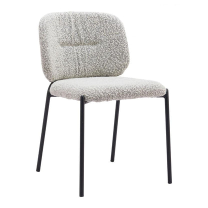 Zuo Modern Plat Grey Textured Fabric Dining Chair 2PC