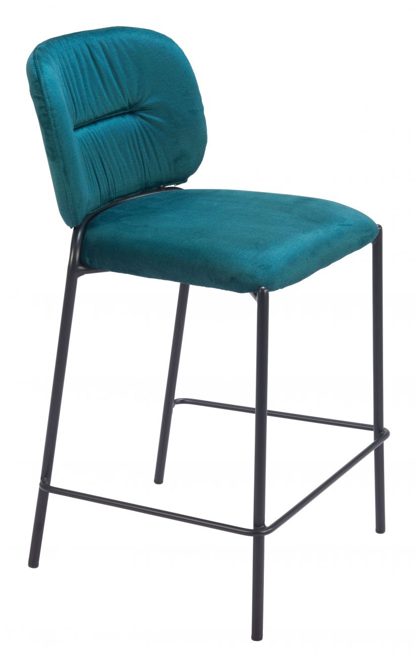 Zuo Modern Plat Sumptuous Velvet Counter Stool 2PC