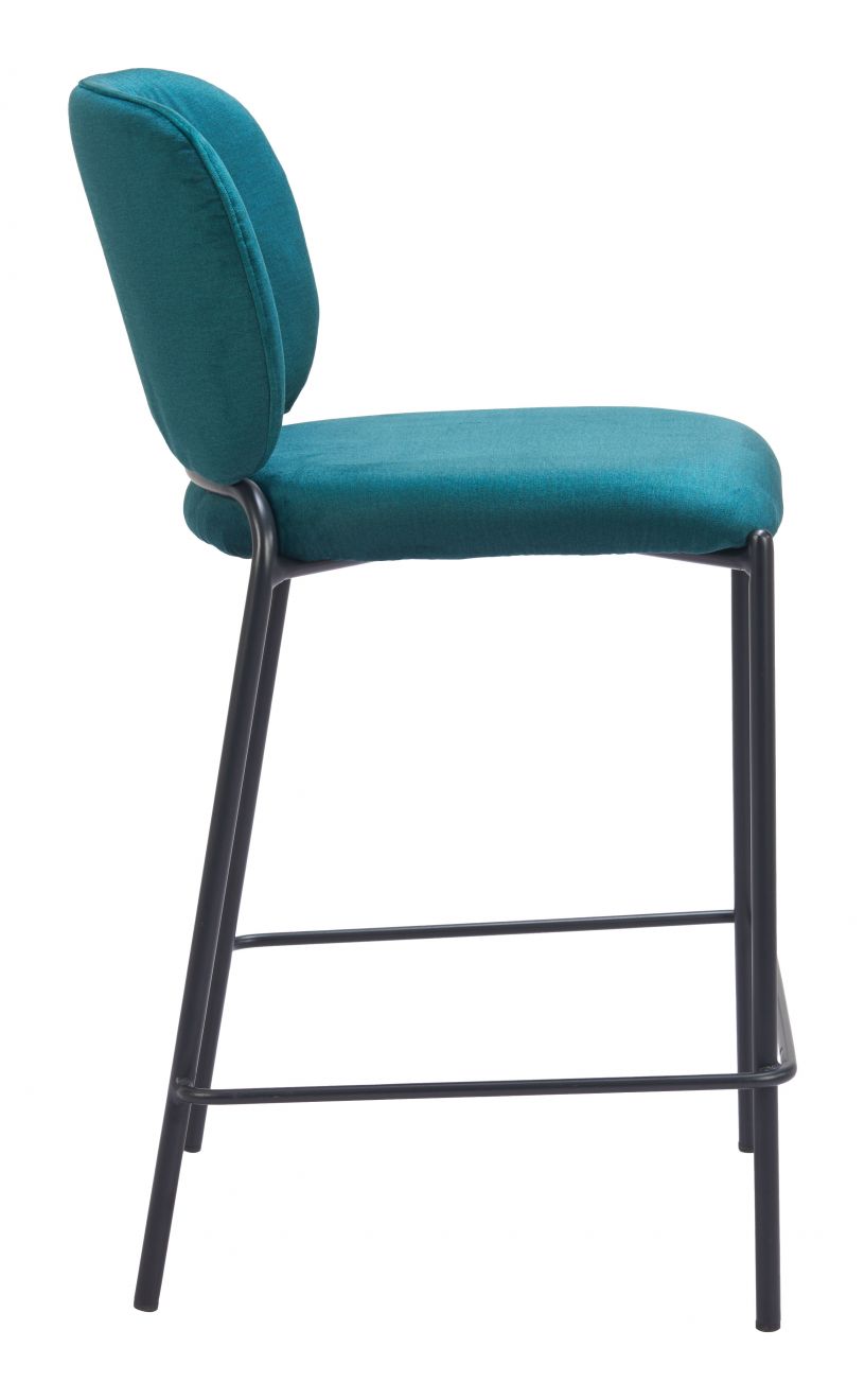 Zuo Modern Plat Sumptuous Velvet Counter Stool 2PC