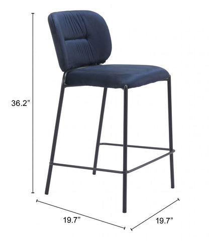 Zuo Modern Plat Sumptuous Velvet Counter Stool 2PC