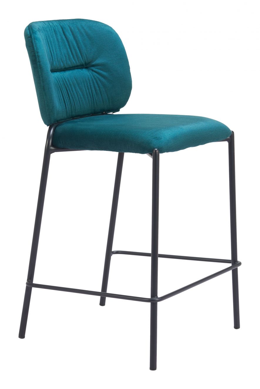 Zuo Modern Plat Sumptuous Velvet Counter Stool 2PC