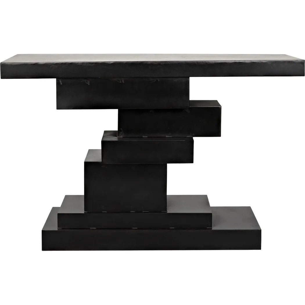Platoon Black Steel Rectangle Console Table
