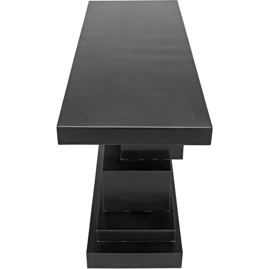 Platoon Black Steel Rectangle Console Table