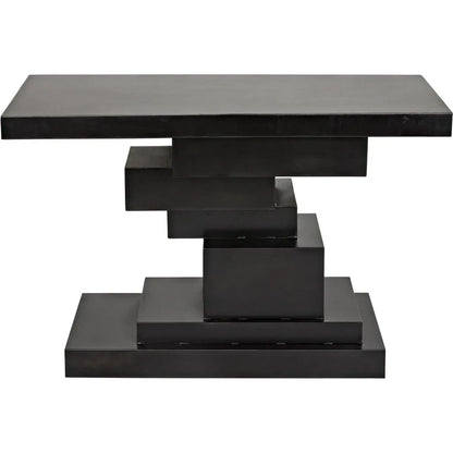 Platoon Black Steel Rectangle Console Table