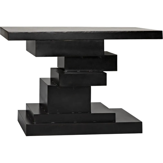 Noir Platoon Black Steel Rectangle Console Table