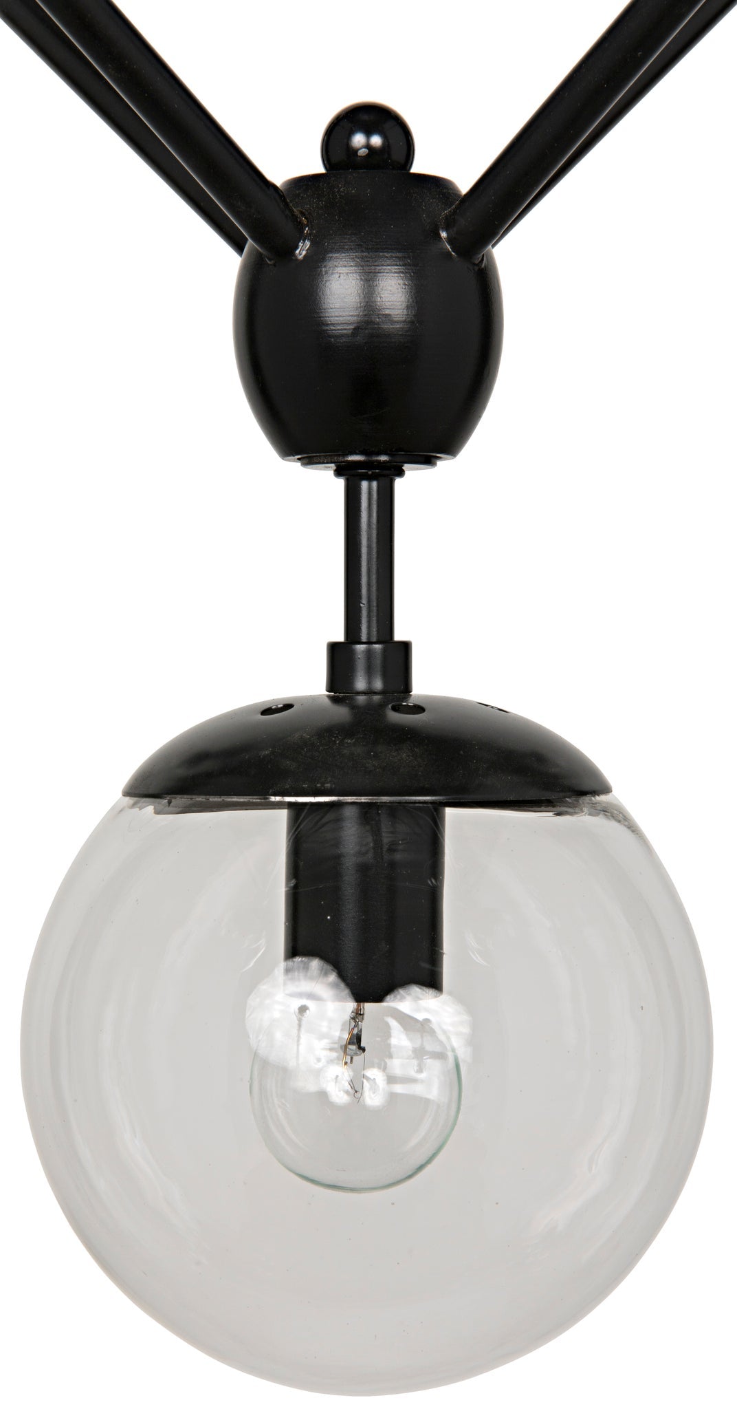 Pluto Black Steel and Glass Small Chandelier-Chandeliers-Noir-Sideboards and Things