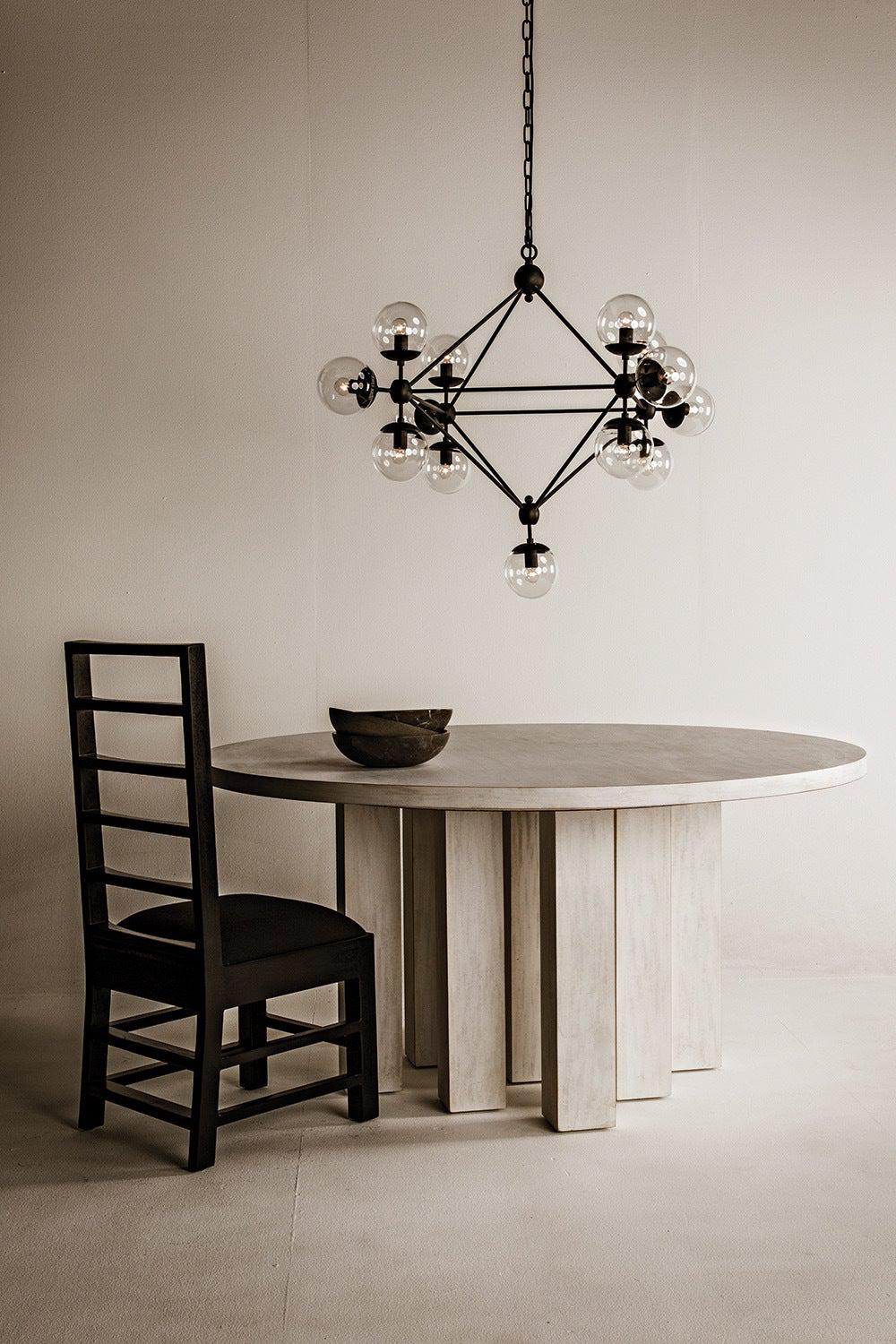 Pluto Black Steel and Glass Small Chandelier-Chandeliers-Noir-Sideboards and Things