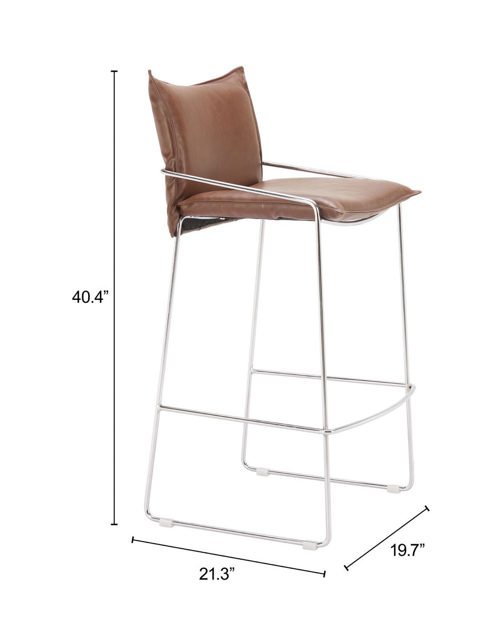 Zuo Modern Pola Faux Leather Barstool