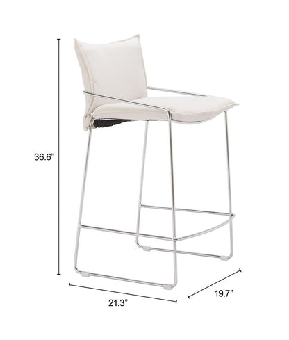 Zuo Modern Pola Faux Leather Counter Stool