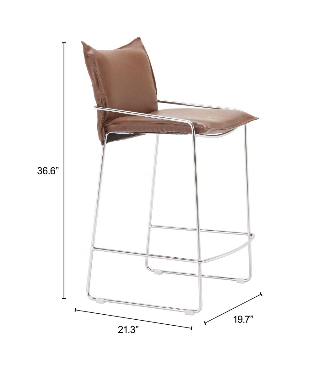 Zuo Modern Pola Faux Leather Counter Stool