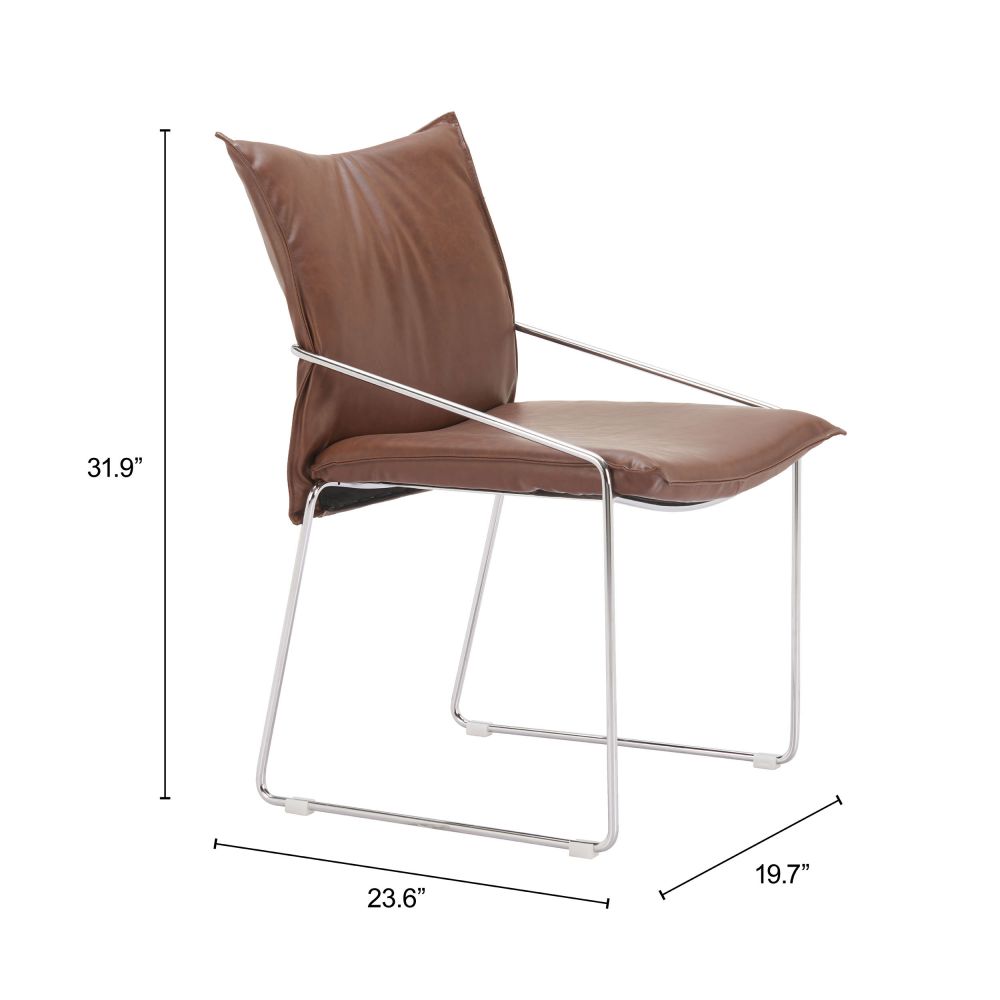 Zuo Modern Pola Faux Leather Dining Chair 2PC