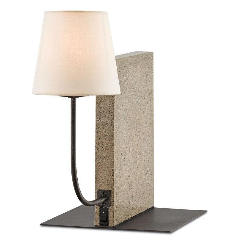 Polished Concrete Aged Steel Oldknow Table Lamp Table Lamps Sideboards and Things By Currey & Co