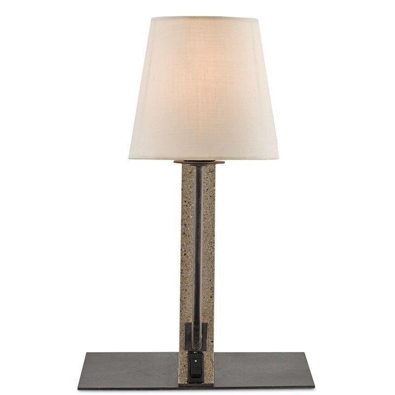 Polished Concrete Aged Steel Oldknow Table Lamp Table Lamps Sideboards and Things By Currey & Co