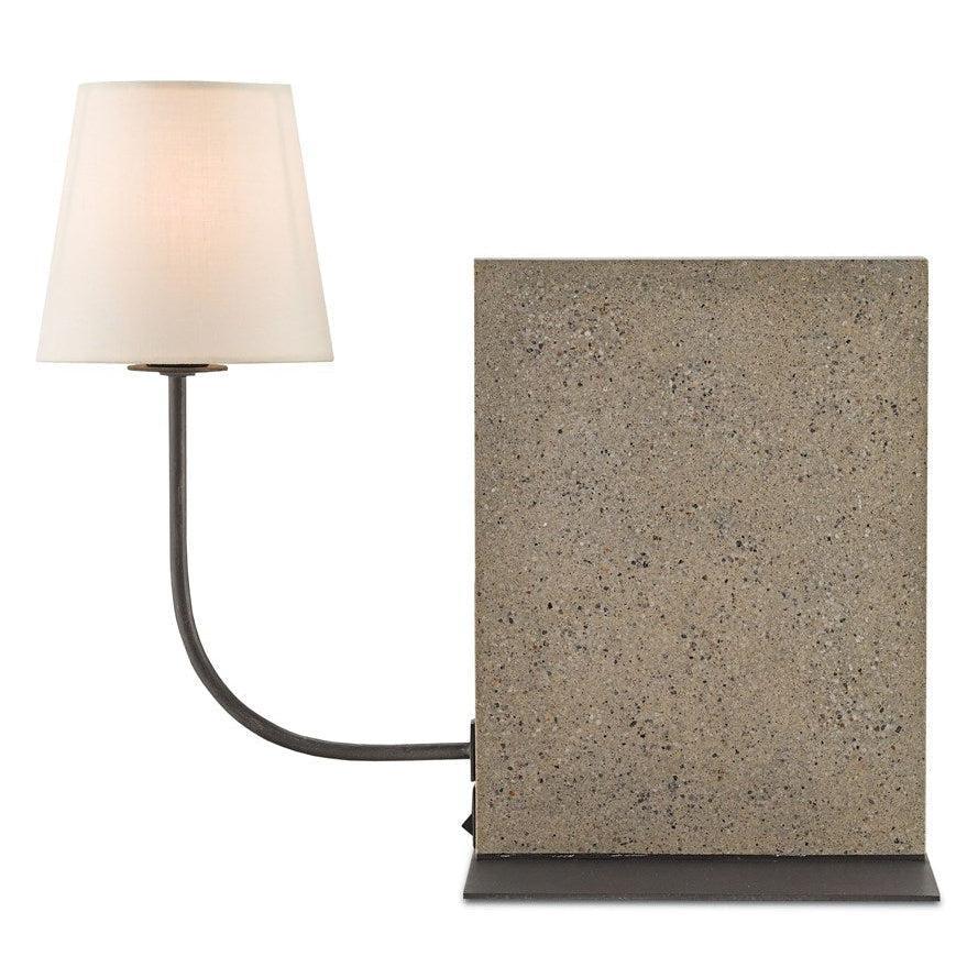 Polished Concrete Aged Steel Oldknow Table Lamp Table Lamps Sideboards and Things By Currey & Co