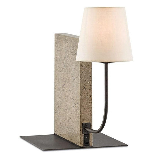 Polished Concrete Aged Steel Oldknow Table Lamp Table Lamps Sideboards and Things By Currey & Co