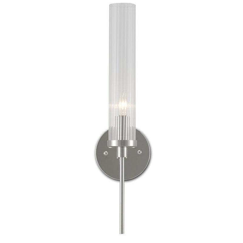 Polished Nickel Clear Bellings Nickel Wall Sconce Wall Sconces Sideboards and Things By Currey & Co