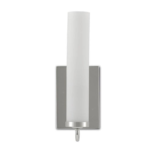 Polished Nickel Opaque Glass Brindisi Nickel Wall Sconce Wall Sconces Sideboards and Things By Currey & Co