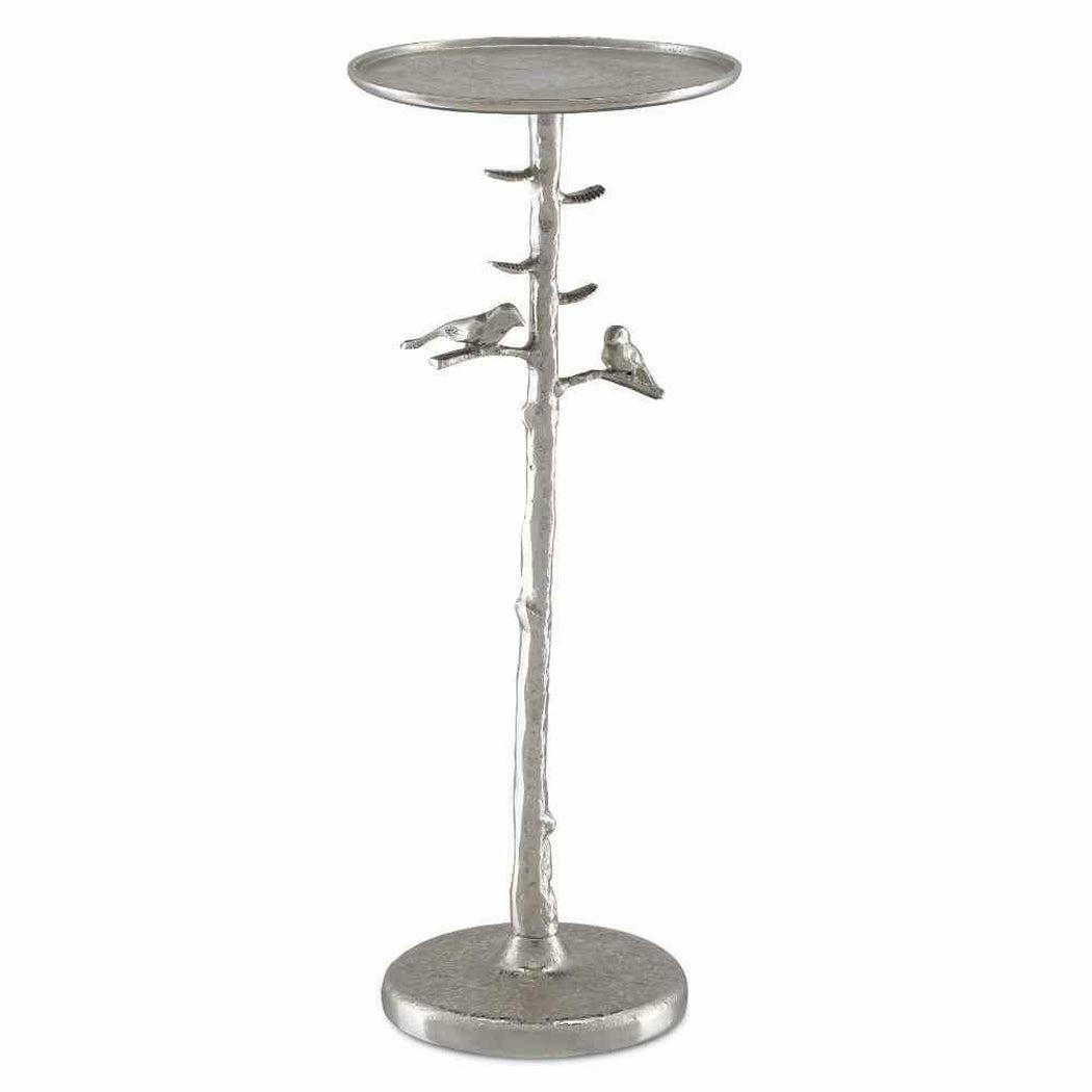 Polished Nickel Piaf Silver Drinks Table Side Tables Sideboards and Things By Currey & Co